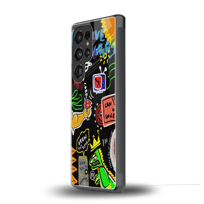 graffiti back phone cover | glass case for samsung galaxy s25 ultra