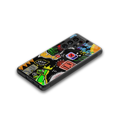 graffiti back phone cover | glass case for samsung galaxy s25 ultra