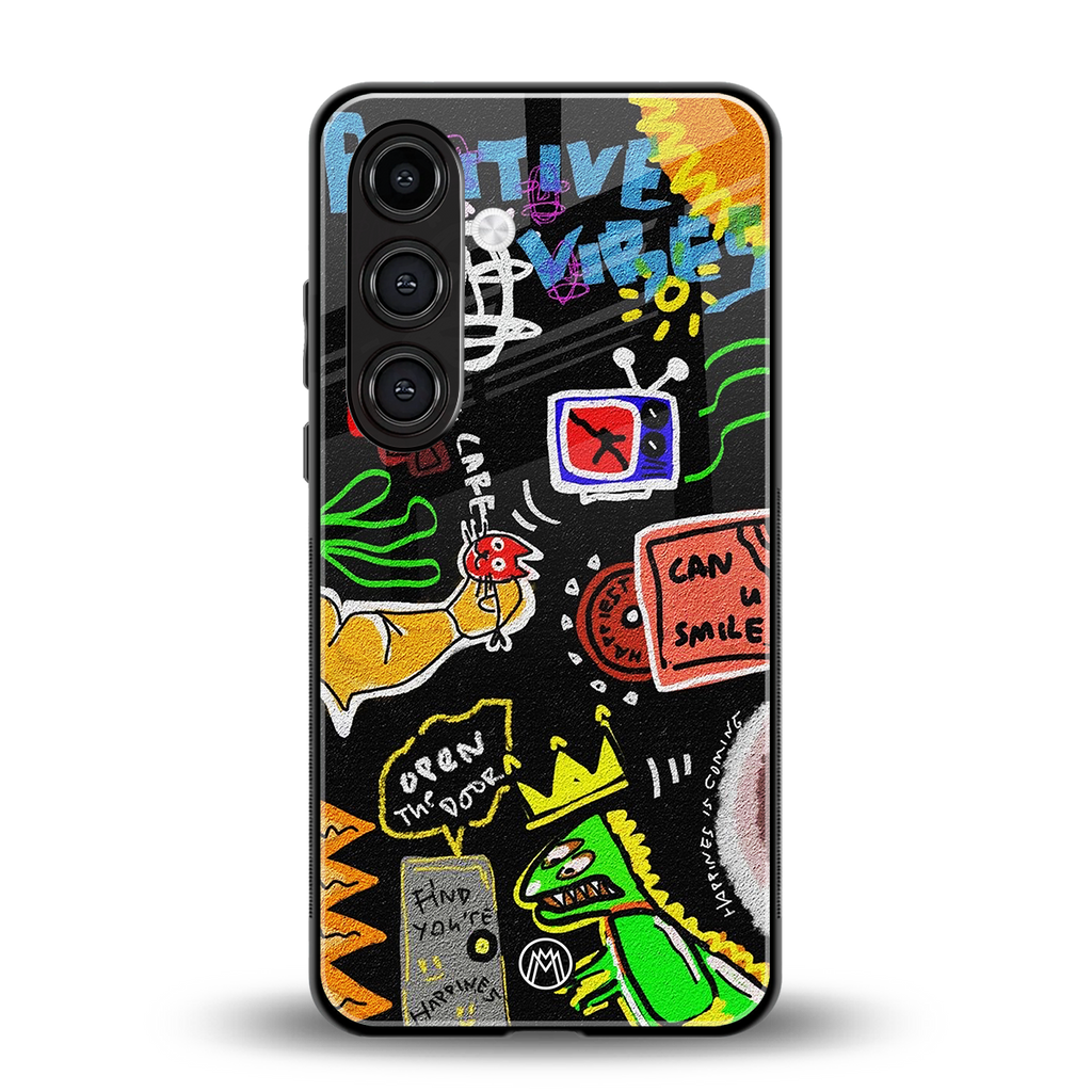 graffiti back phone cover | glass case for samsung galaxy s23 plus