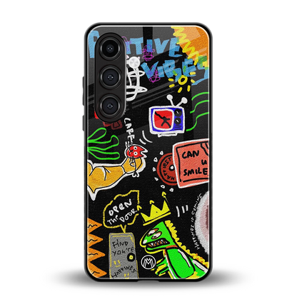 graffiti back phone cover | glass case for samsung galaxy s23 plus