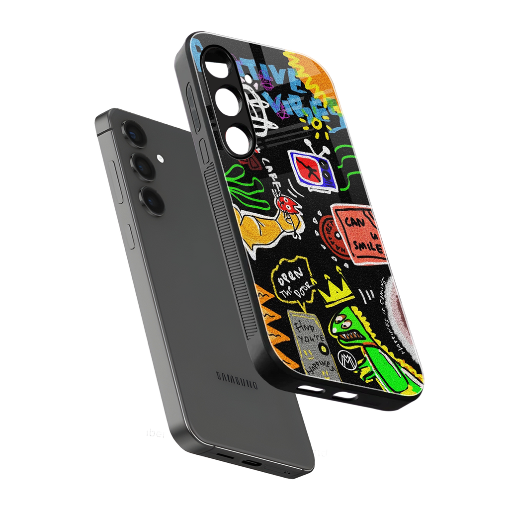 graffiti back phone cover | glass case for samsung galaxy s24 plus