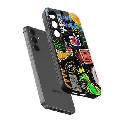graffiti back phone cover | glass case for samsung galaxy s24 plus