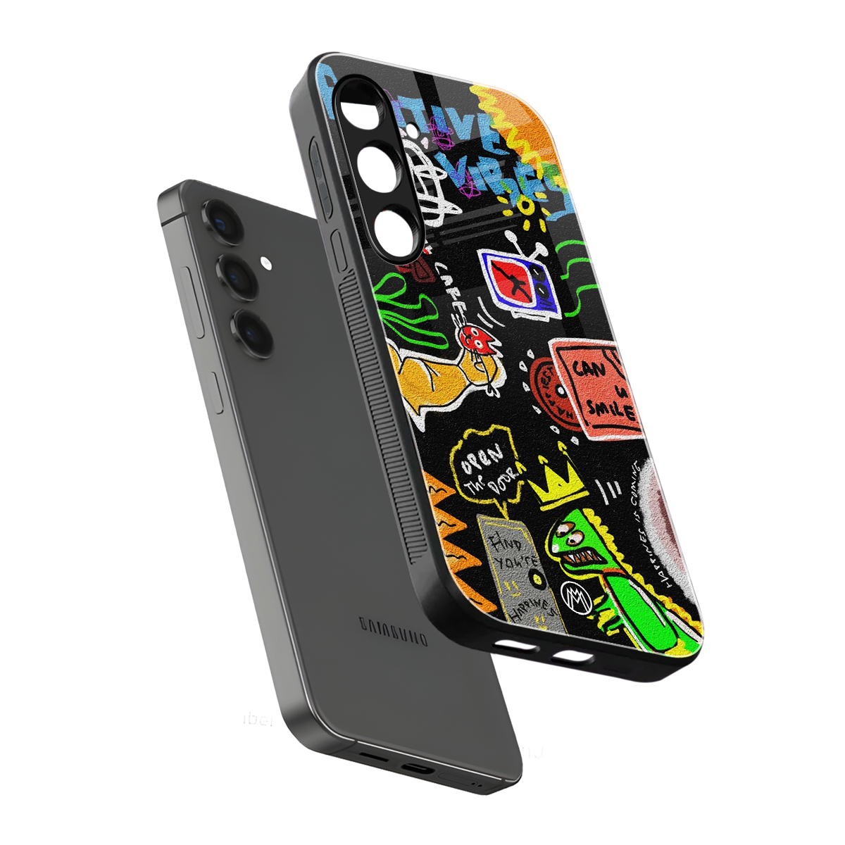 graffiti back phone cover | glass case for samsung galaxy s23 plus