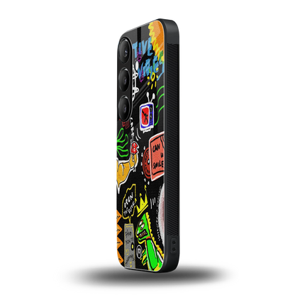graffiti back phone cover | glass case for samsung galaxy s23 plus