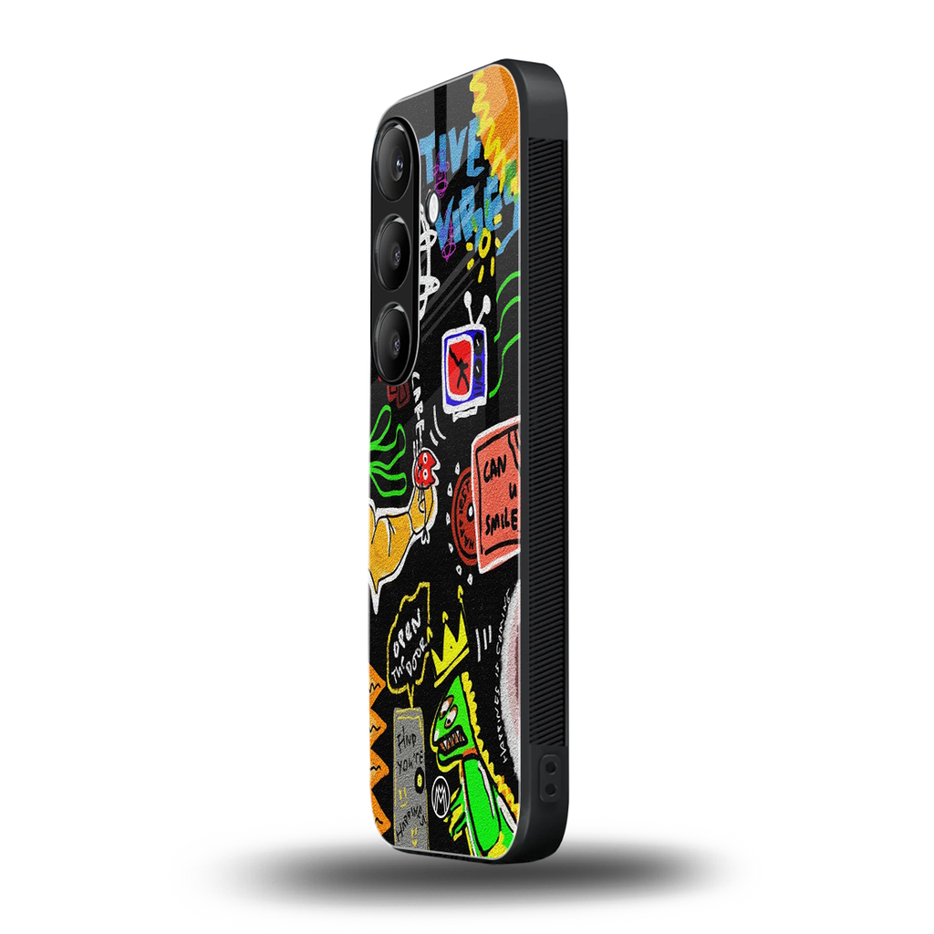 graffiti back phone cover | glass case for samsung galaxy s25