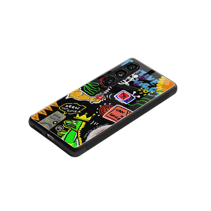 graffiti back phone cover | glass case for samsung galaxy s23 plus