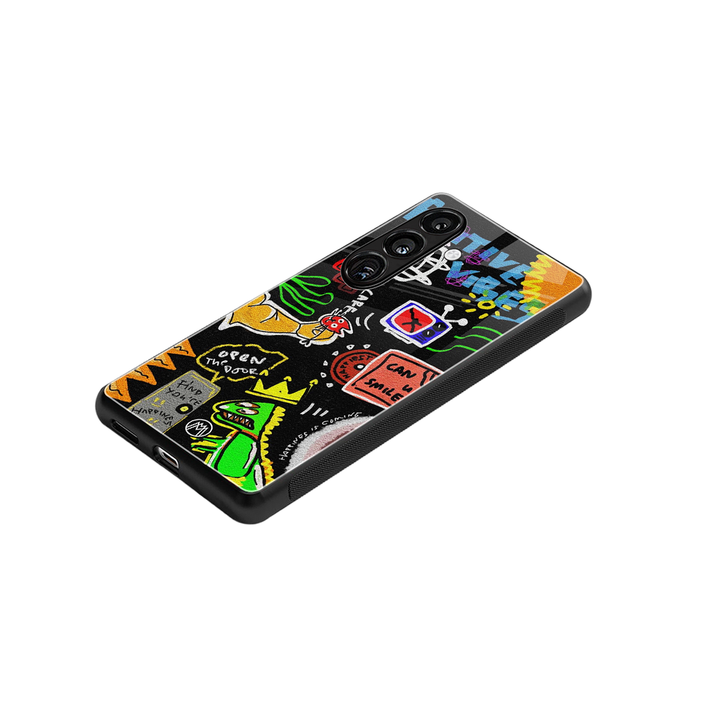 graffiti back phone cover | glass case for samsung galaxy s24 plus