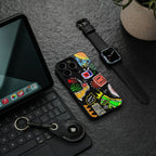 graffiti back phone cover | glass case for iphone 16 pro max