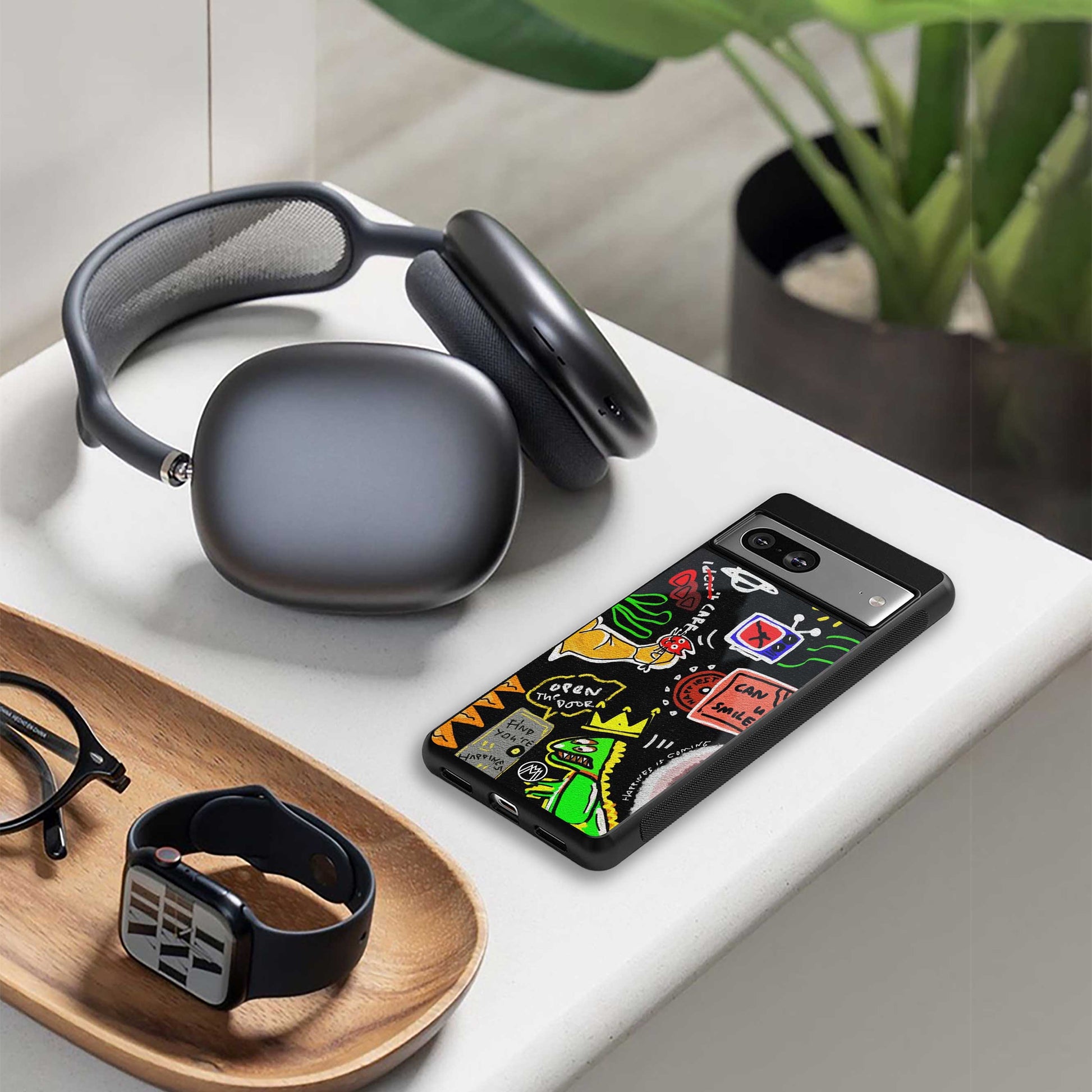 graffiti back phone cover | glass case for iphone 13 pro max