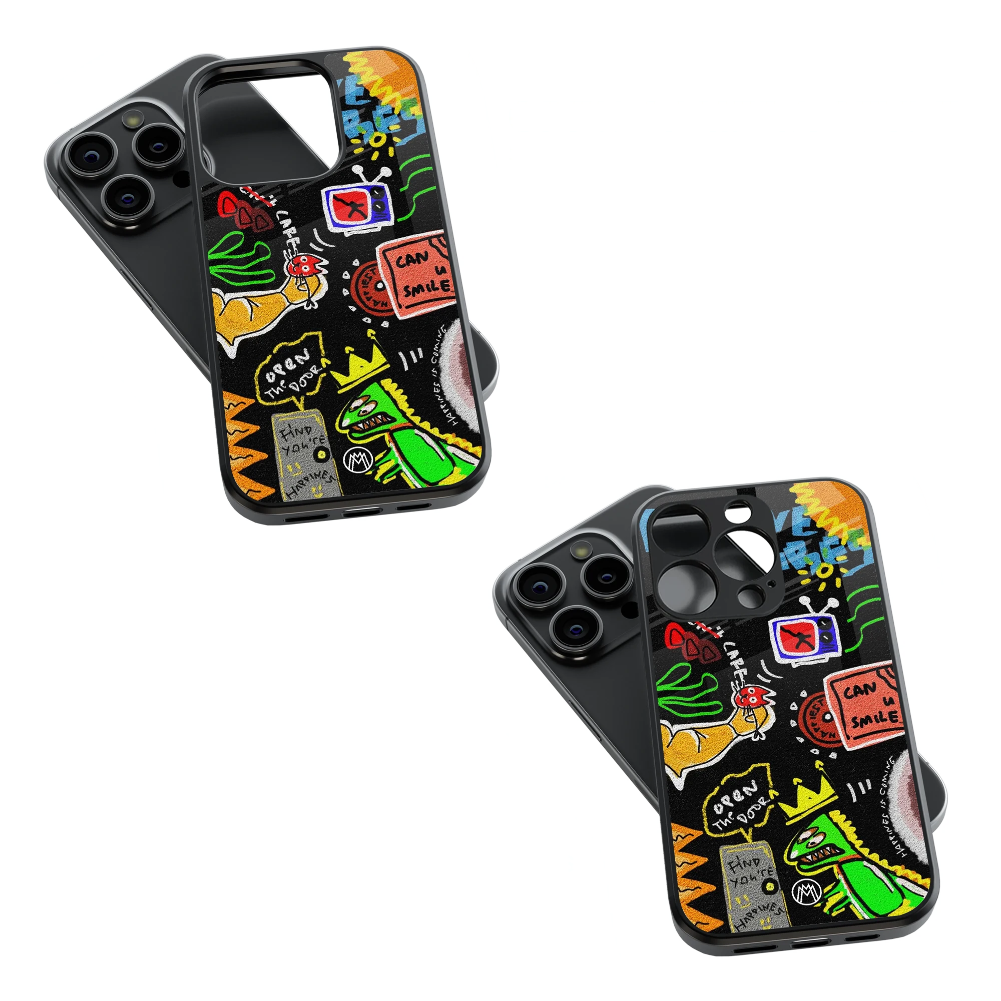 Trendy Glass Back Mobile Case for iPhone, Samsung, Redmi, OnePlus, Google Pixel, Motorola