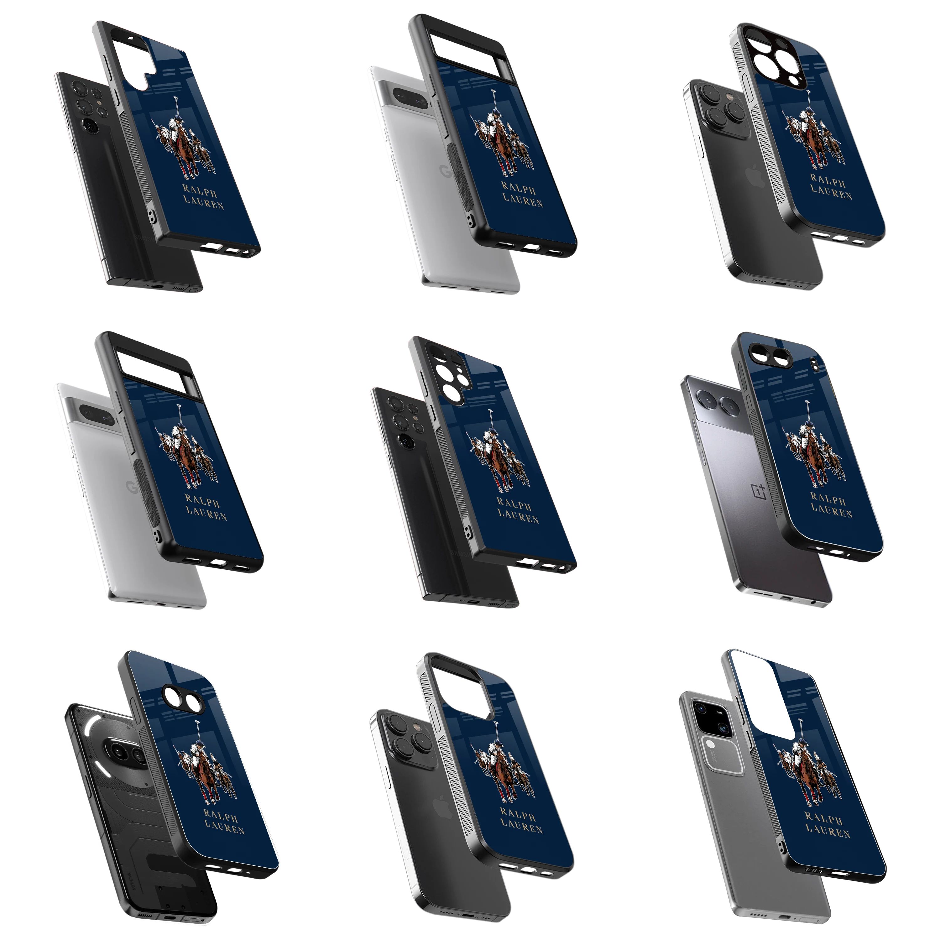 Durable Glass Back Mobile Case for iPhone, Samsung, OnePlus, Google Pixel, Redmi, Vivo, Oppo