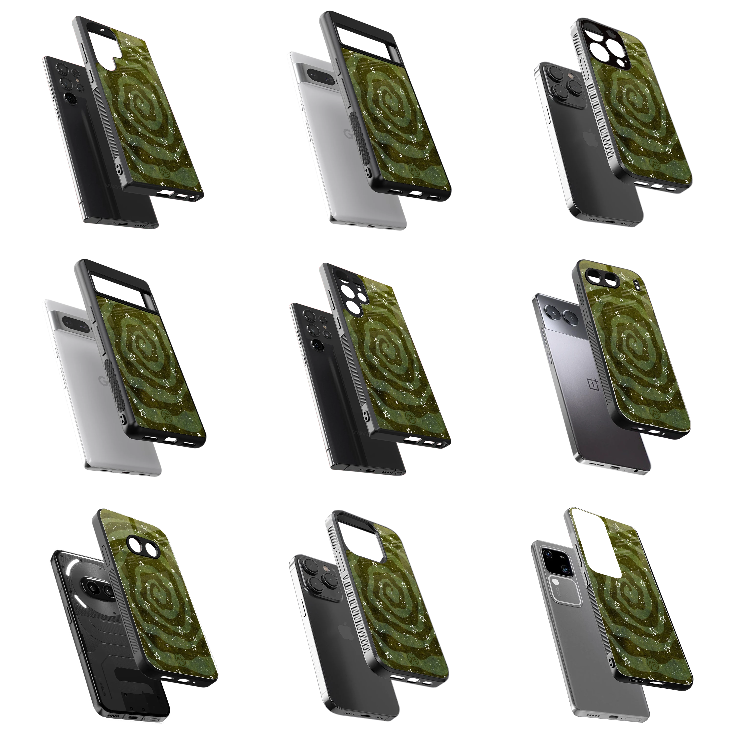 Durable Glass Back Mobile Case for iPhone, Samsung, OnePlus, Google Pixel, Redmi, Vivo, Oppo