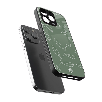 green petals back phone cover | glass case for iphone 13 pro max