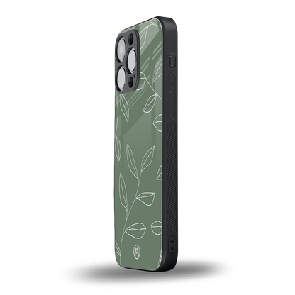 green petals back phone cover | glass case for iphone 13 pro max