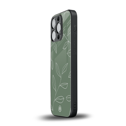 green petals back phone cover | glass case for iphone 13 pro