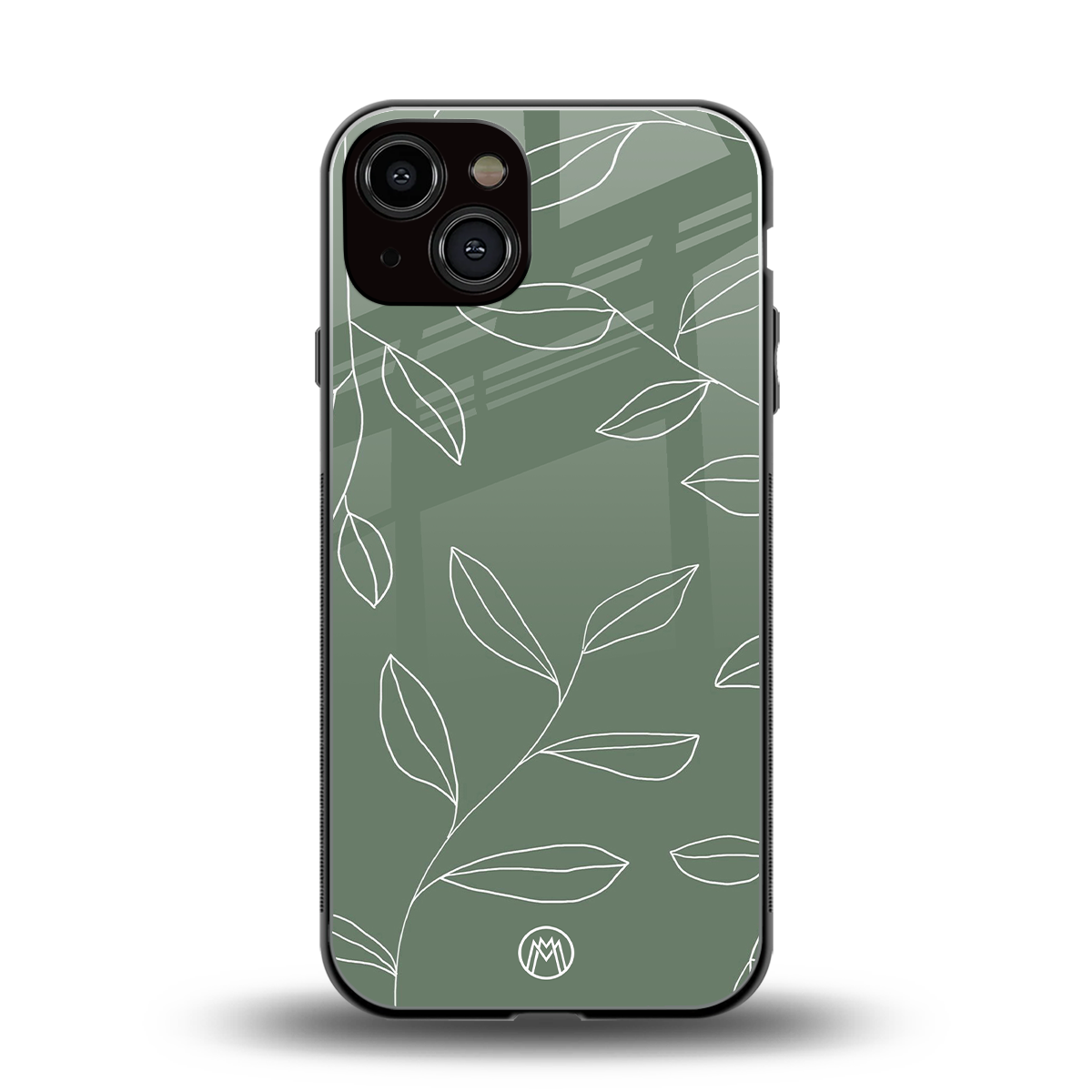 green petals back phone cover | glass case for iphone 13