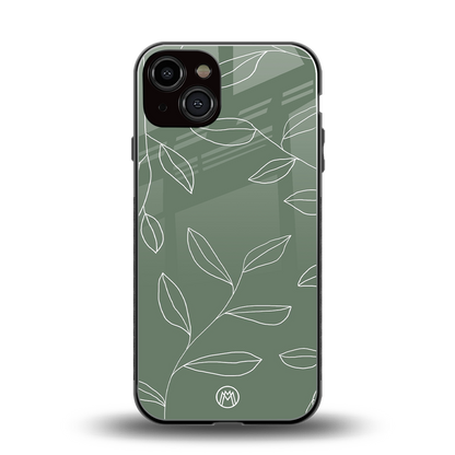 green petals back phone cover | glass case for iphone 13