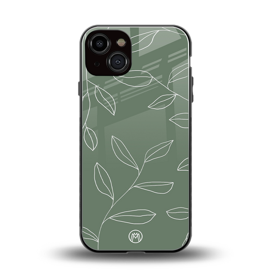green petals back phone cover | glass case for iphone 13
