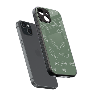 green petals back phone cover | glass case for iphone 13