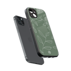green petals back phone cover | glass case for iphone 14 plus
