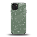 green petals back phone cover | glass case for iphone 15