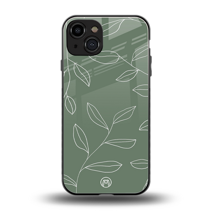 green petals back phone cover | glass case for iphone 15