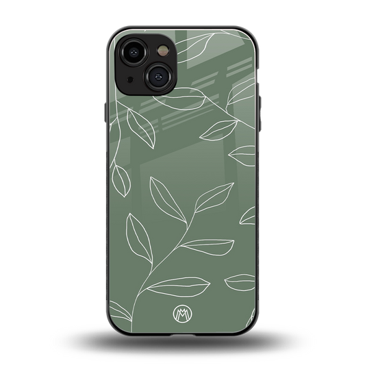 green petals back phone cover | glass case for iphone 15