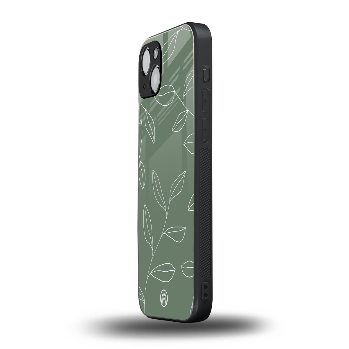 green petals back phone cover | glass case for iphone 15