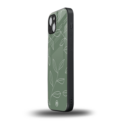 green petals back phone cover | glass case for iphone 15