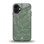 green petals back phone cover | glass case for iphone 16 plus