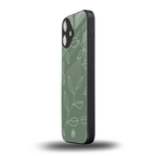green petals back phone cover | glass case for iphone 16 plus
