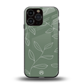 green petals back phone cover | glass case for iphone 16 pro max