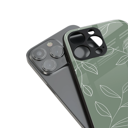 green petals back phone cover | glass case for iphone 13 pro max