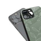 green petals back phone cover | glass case for iphone 14 plus