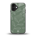 green petals back phone cover | glass case for iphone 16