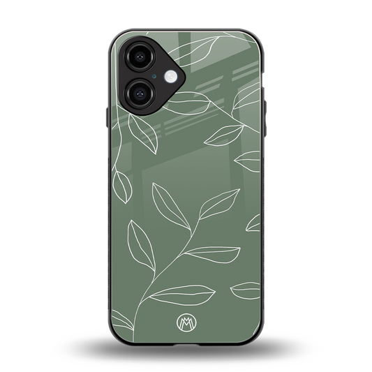 green petals back phone cover | glass case for iphone 16