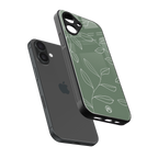 green petals back phone cover | glass case for iphone 16
