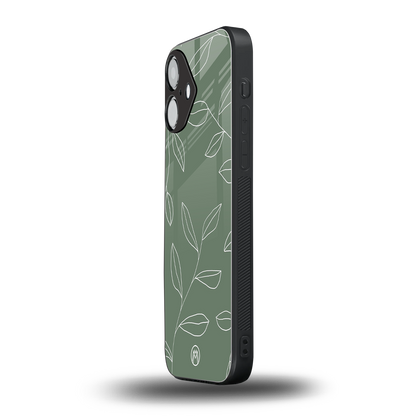 green petals back phone cover | glass case for iphone 16