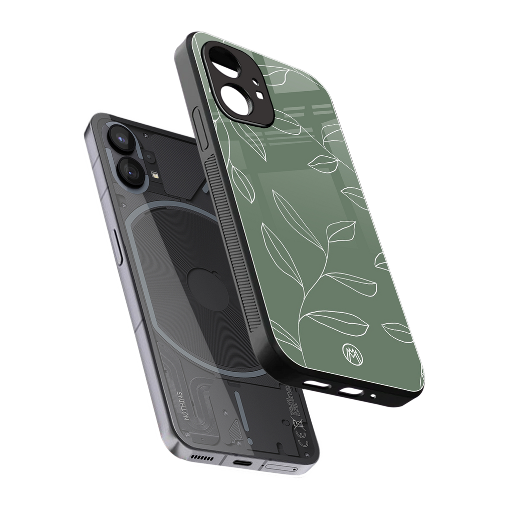 green petals back phone cover | glass case for nothing phone 1