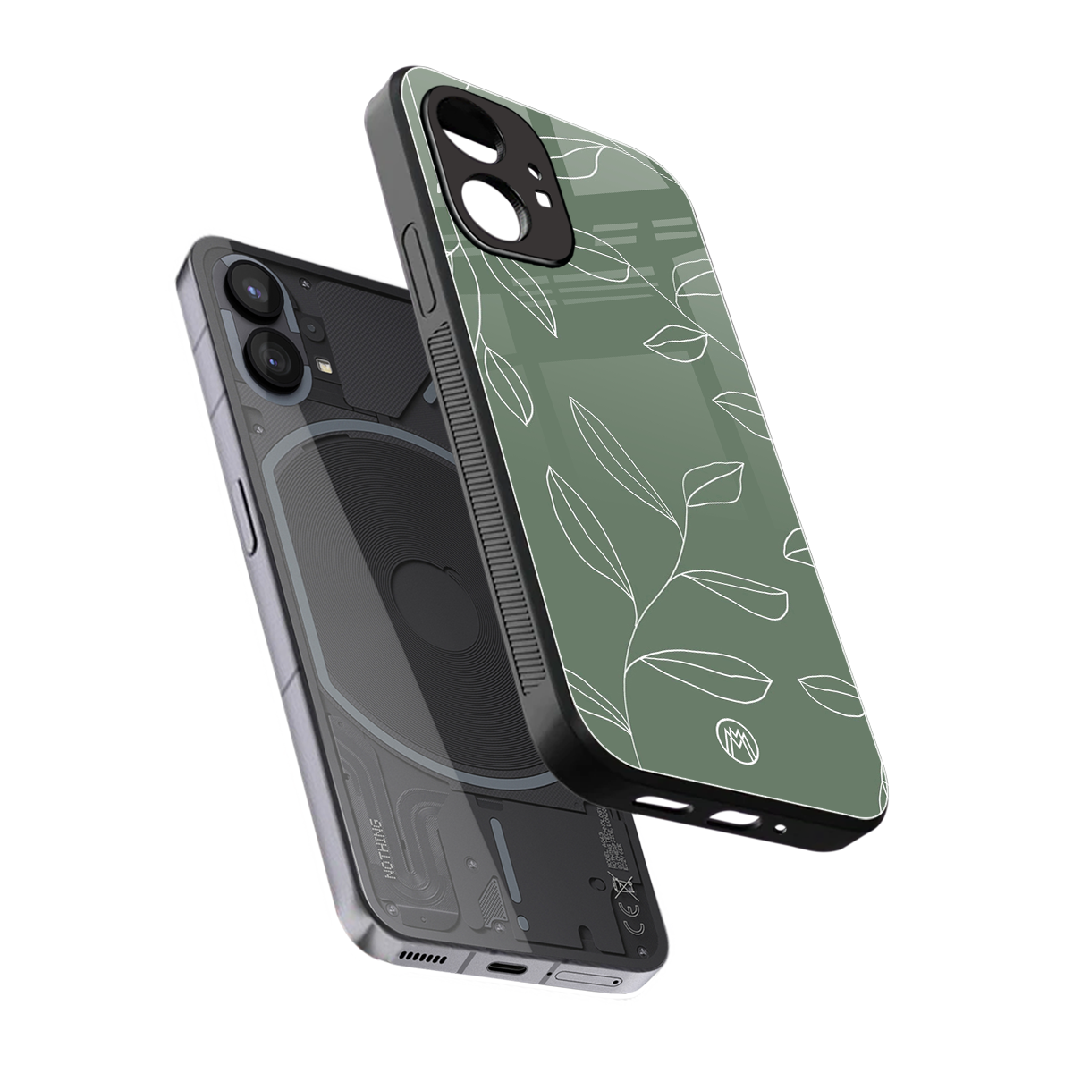 green petals back phone cover | glass case for nothing phone 1