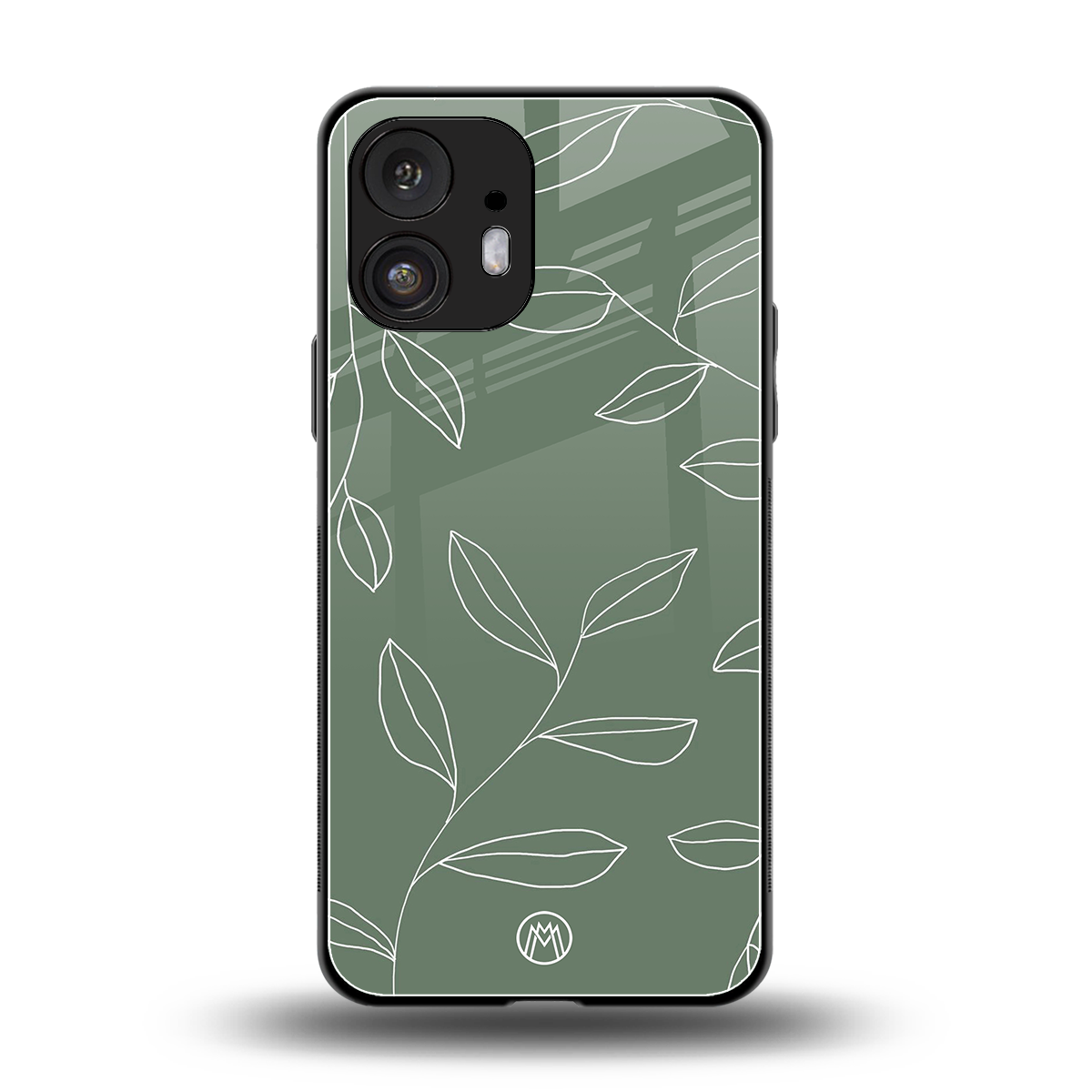 green petals back phone cover | glass case for nothing phone 2
