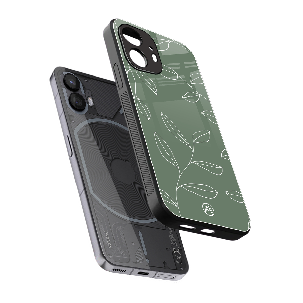 green petals back phone cover | glass case for nothing phone 2