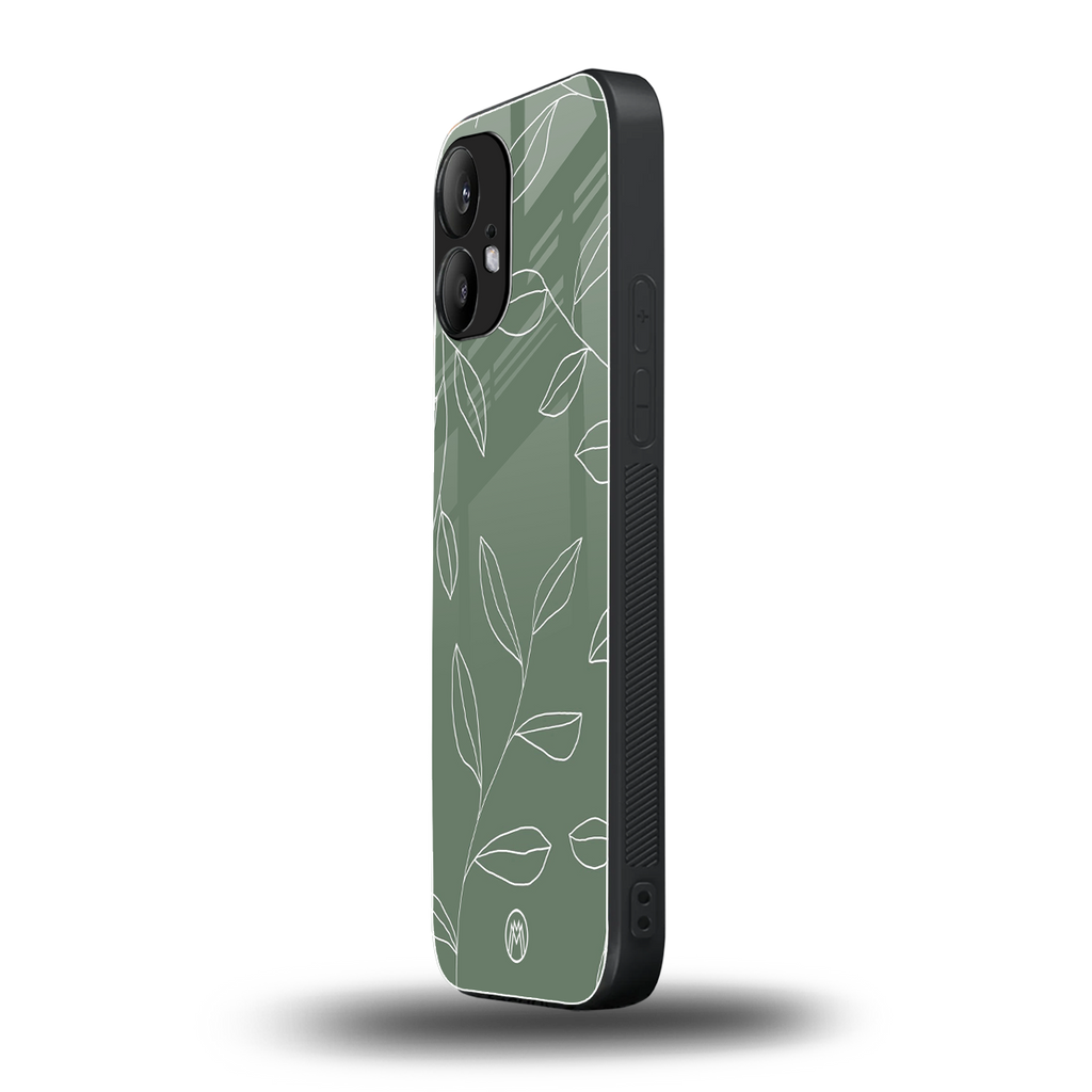green petals back phone cover | glass case for nothing phone 2