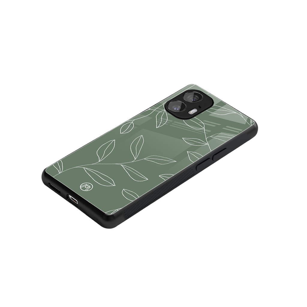 green petals back phone cover | glass case for nothing phone 2