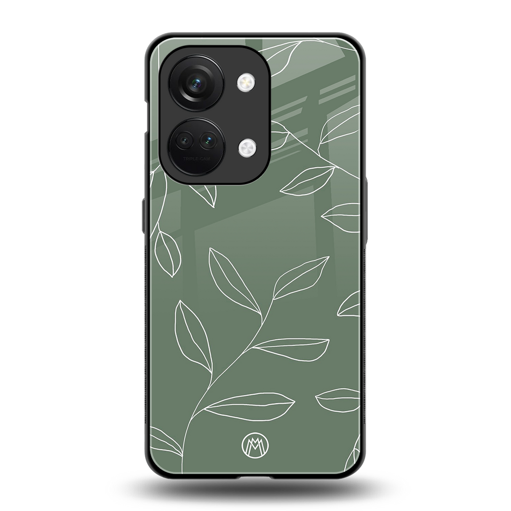 green petals back phone cover | glass case for oneplus nord 3