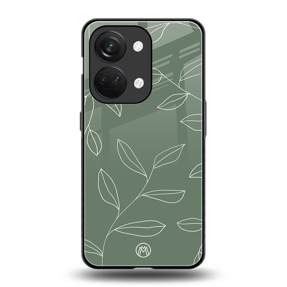 green petals back phone cover | glass case for oneplus nord 3