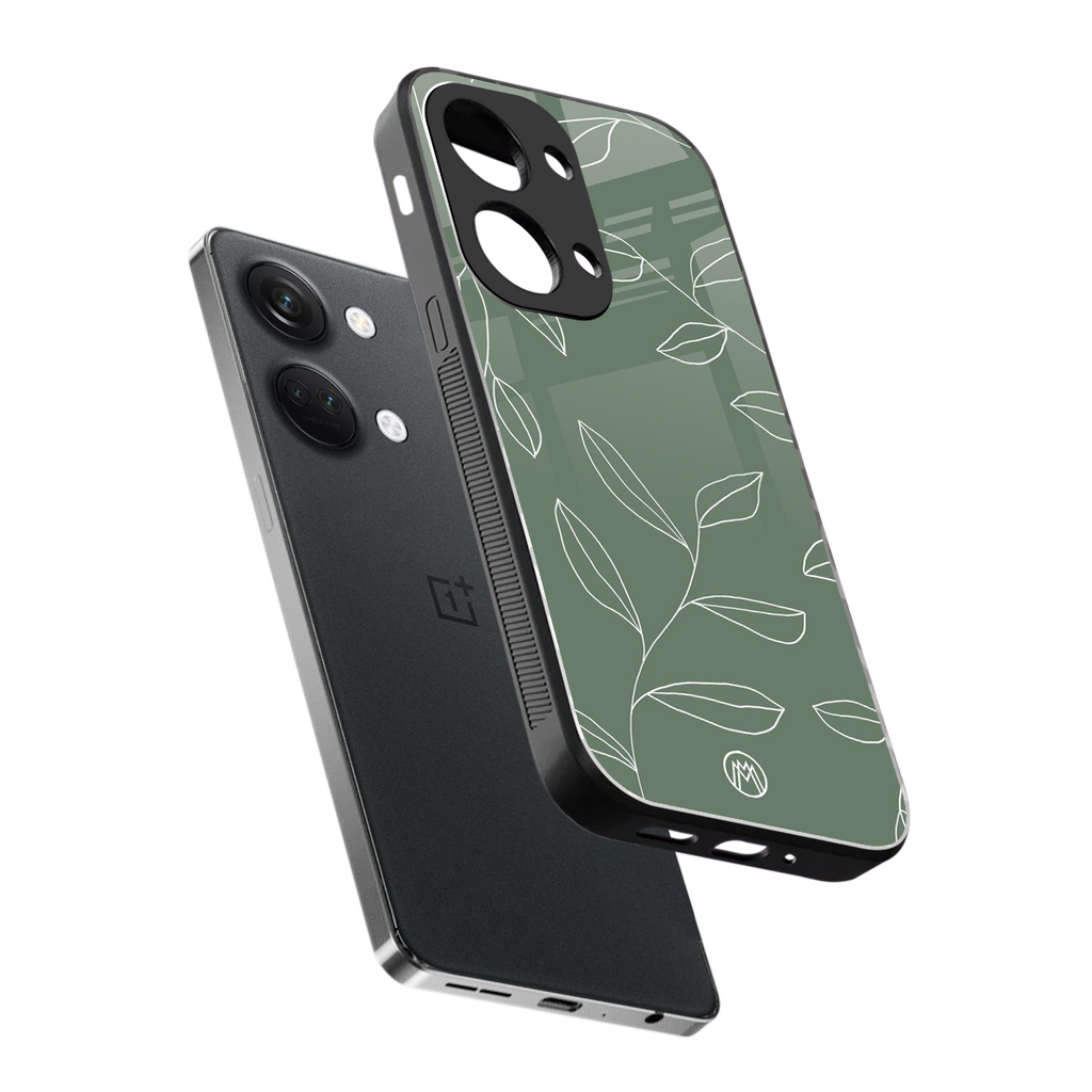 green petals back phone cover | glass case for oneplus nord 3