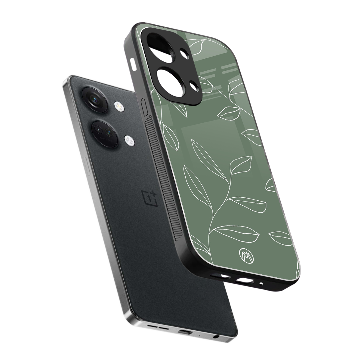 green petals back phone cover | glass case for oneplus nord 3