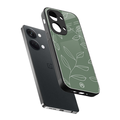 green petals back phone cover | glass case for oneplus nord 3