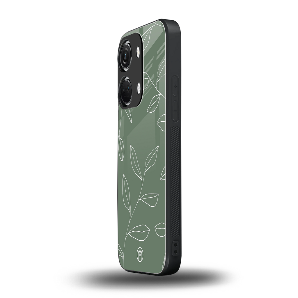 green petals back phone cover | glass case for oneplus nord 3